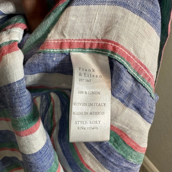 Frank & Eileen Rory Woven Long striped linen dress - Picture 7 of 10